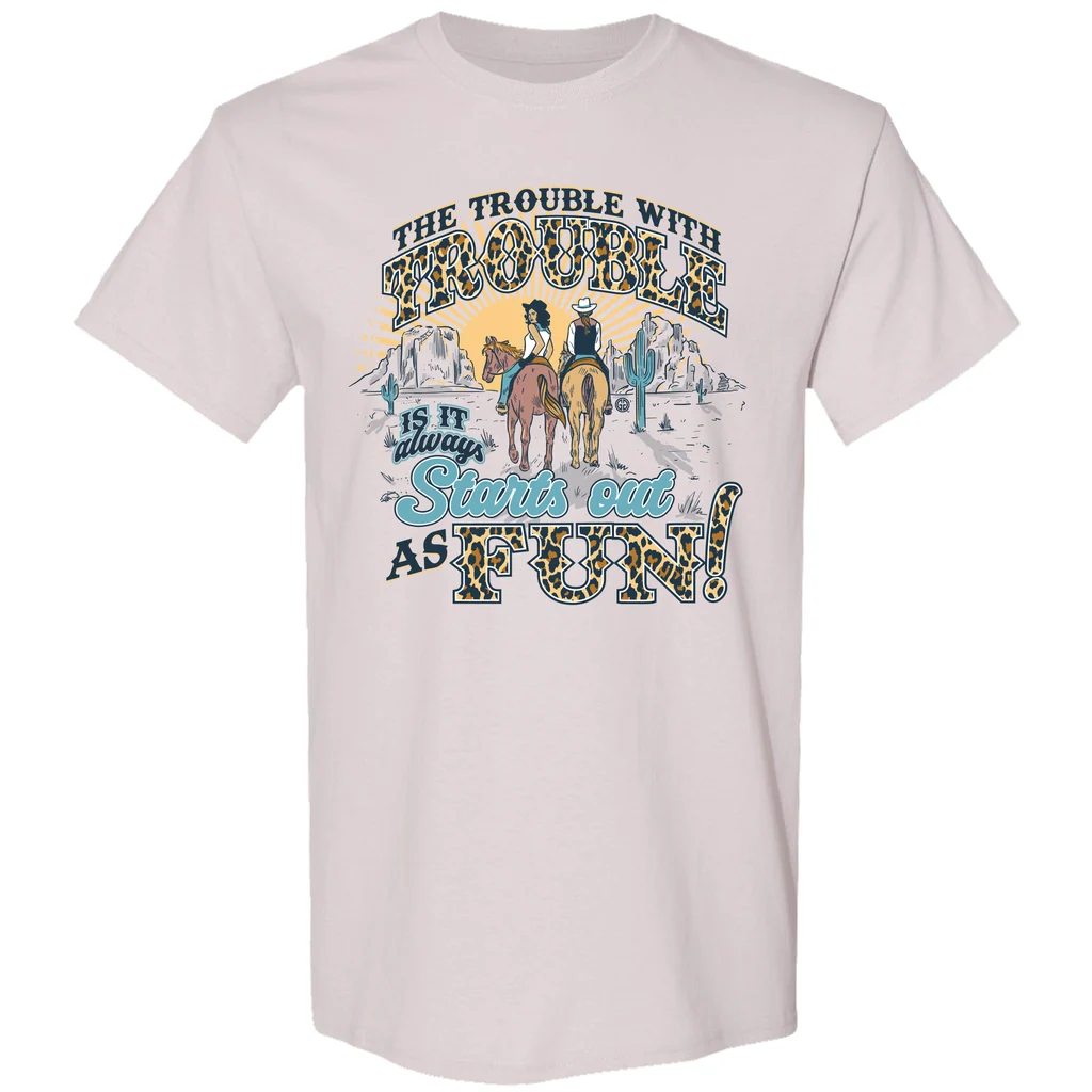Girlie Girl Originals Trouble Fun Ice Grey T-Shirt
