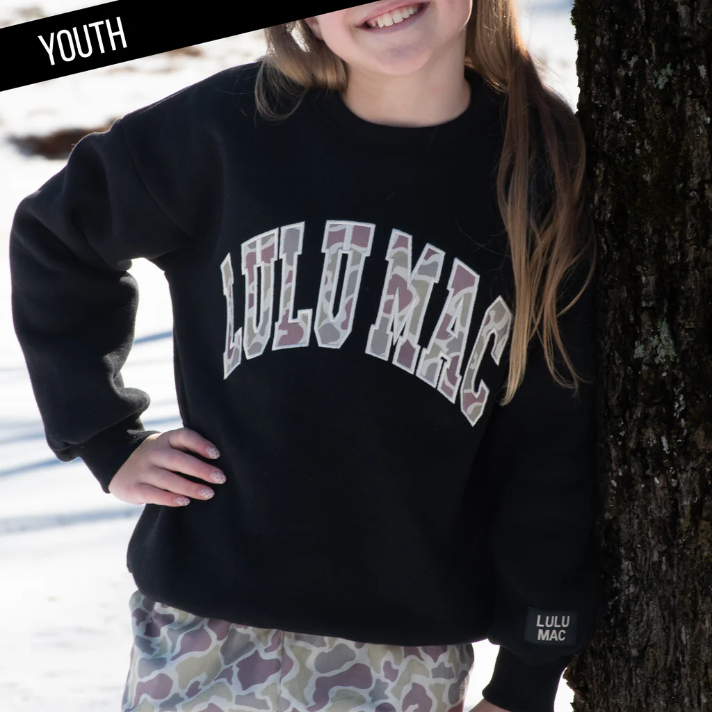 Youth Girlie Girl Lulu Mac Camo Cozy Sweatshirt - SimplyCuteTees