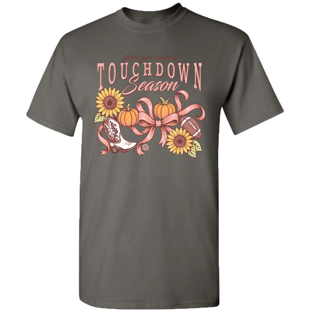 Girlie Girl Originals Touchdown Season Boots Football T-Shirt