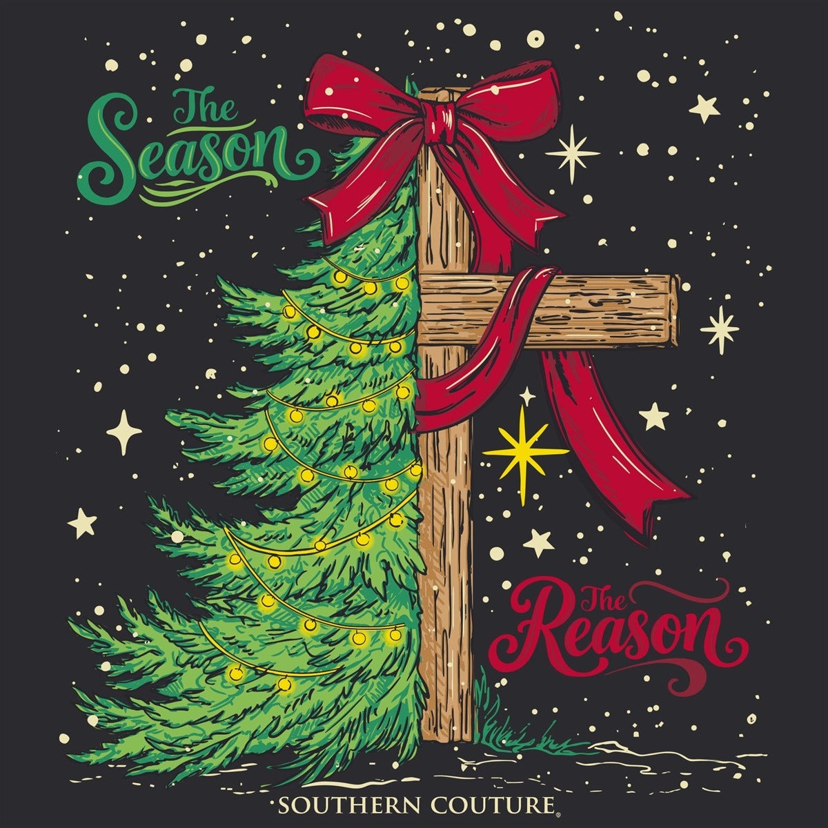 Southern Couture Soft The Season The Reason Holiday Long Sleeve T-Shirt