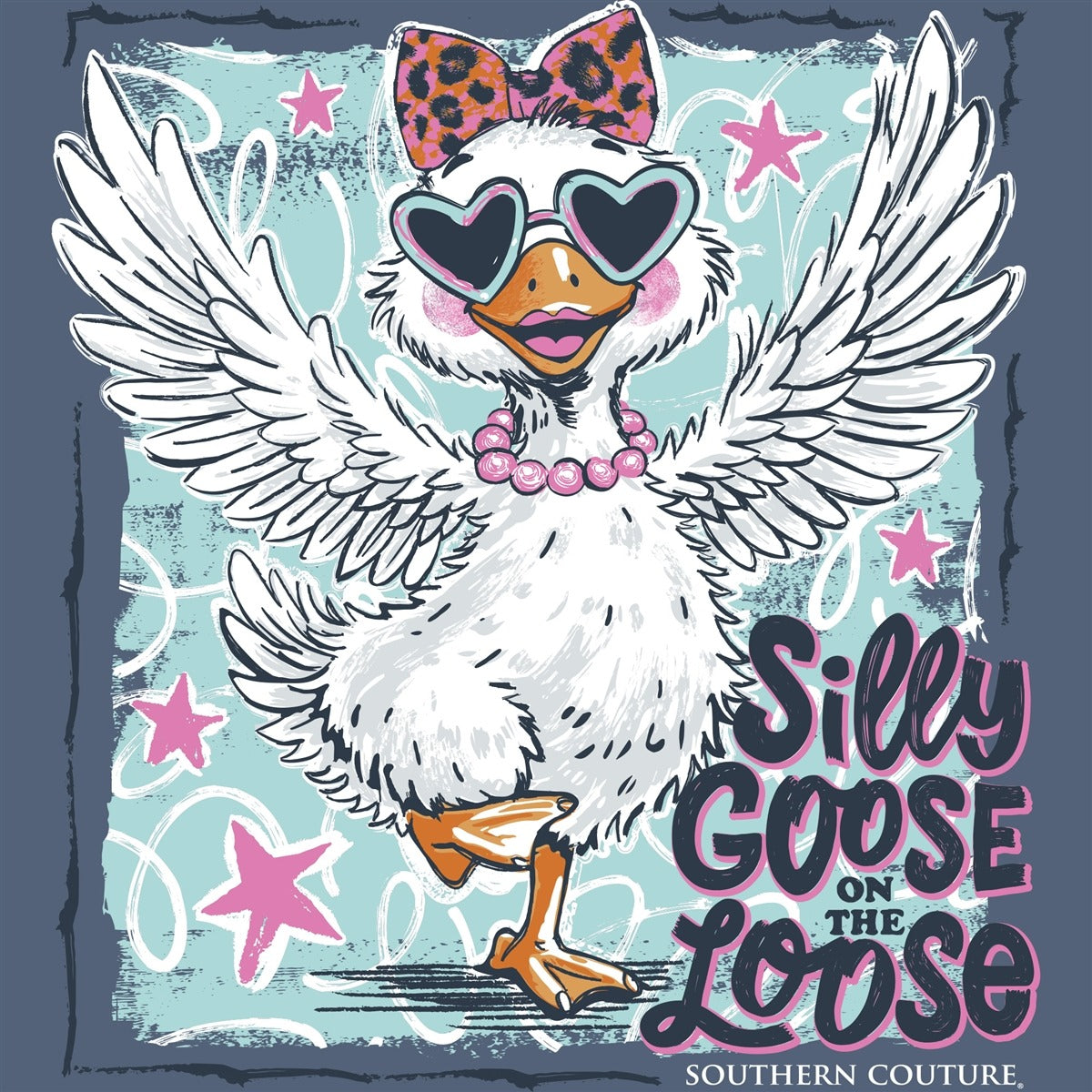 Southern Couture Classic Silly Goose Indigo T-Shirt