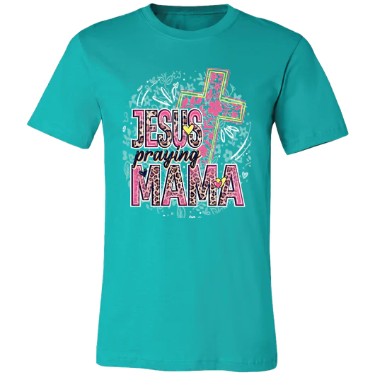 Girlie Girl Lulu Mac Jesus Praying Mama Canvas T-Shirt