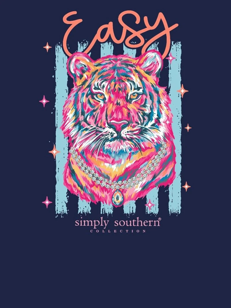 Simply Southern Easy Tiger Navy Long Sleeve T-Shirt