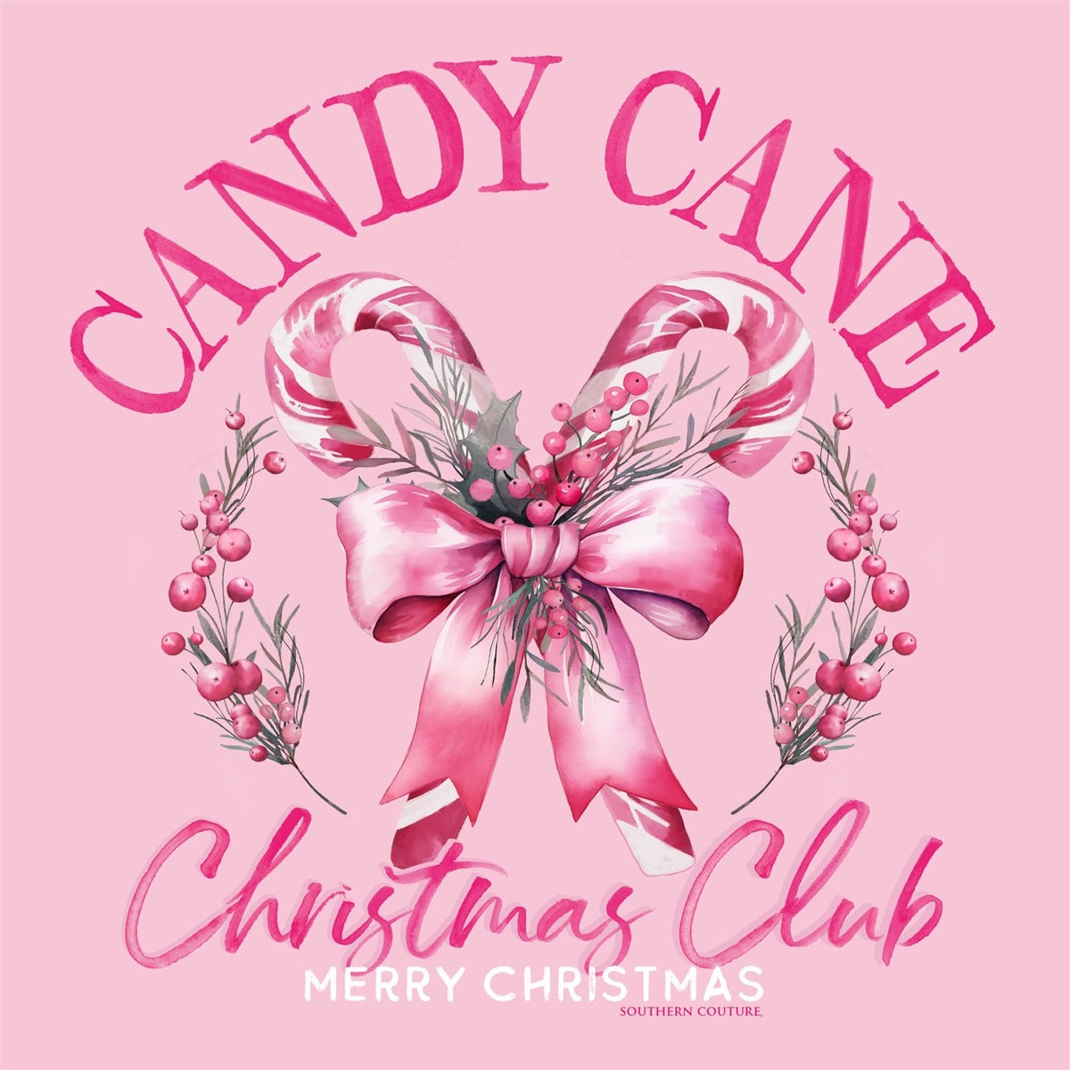 Southern Couture Soft Candy Cane Christmas Club T-Shirt