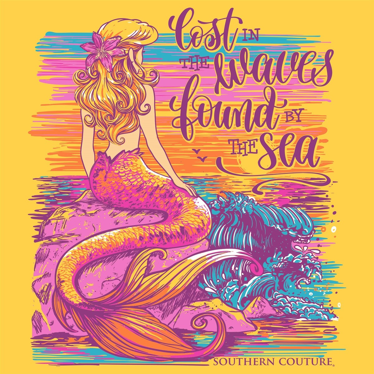 Southern Couture Classic Lost In The Waves Mermaid T-Shirt
