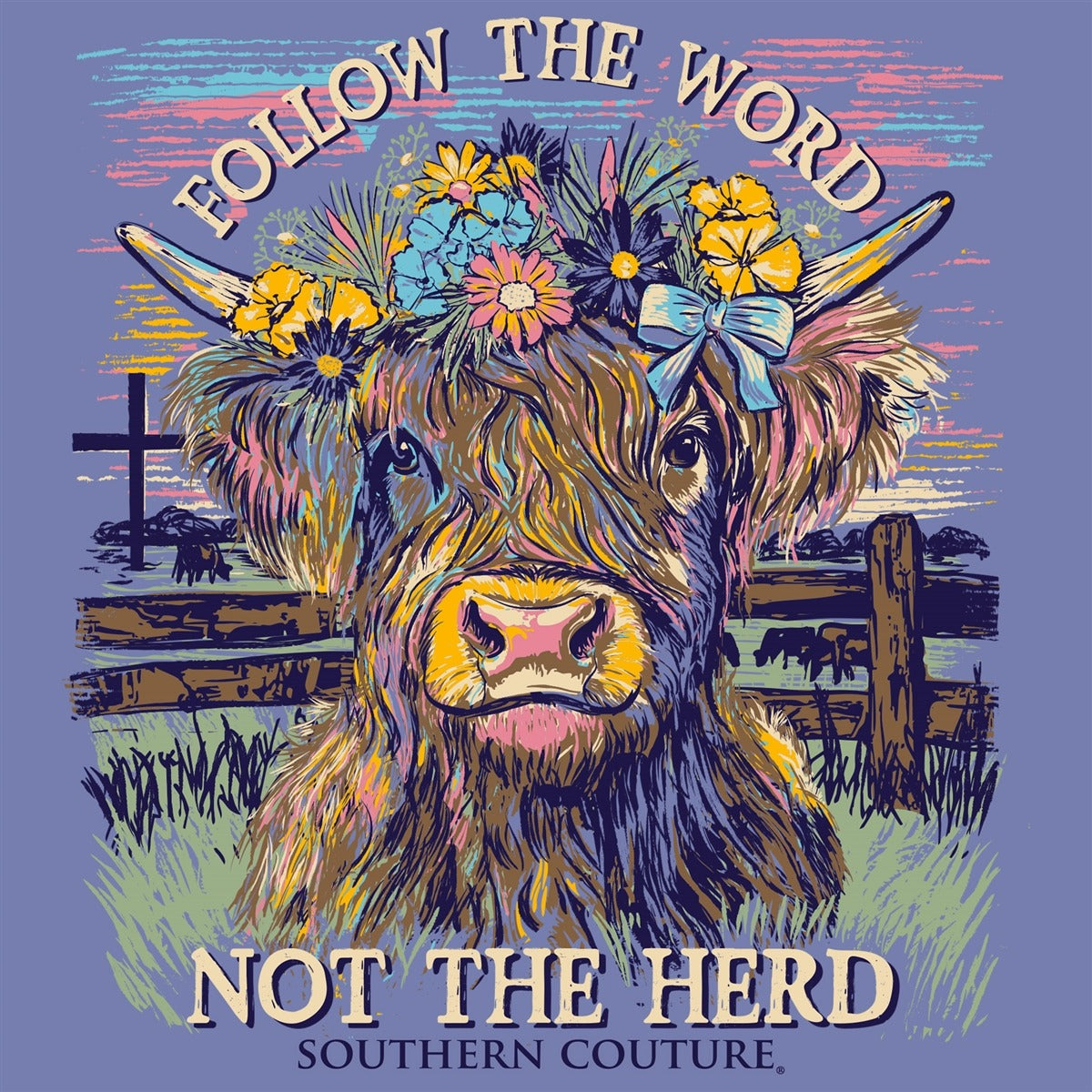 Southern Couture Classic Follow The Word Cow T-Shirt