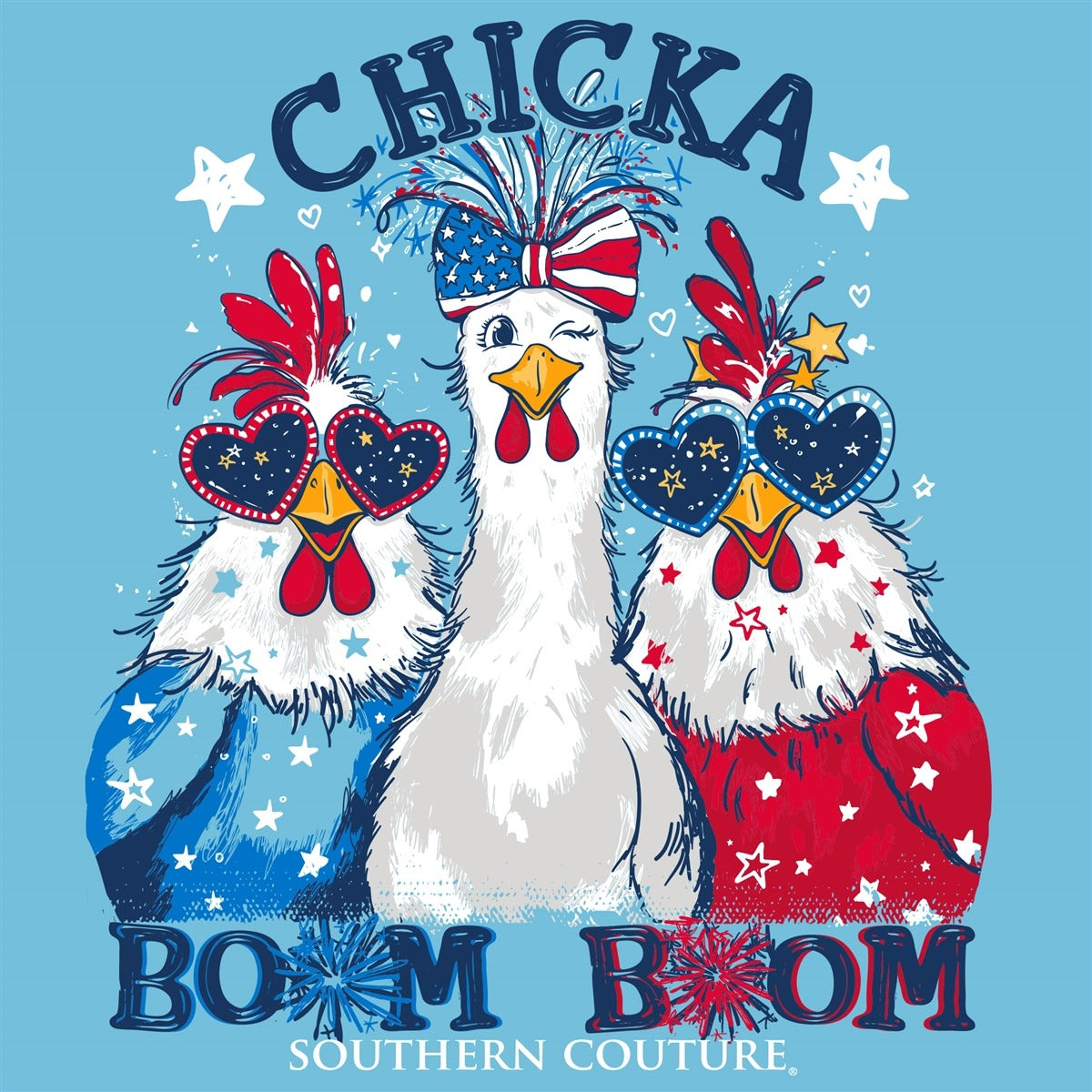 Southern Couture Classic Chica Boom Boom USA T-Shirt