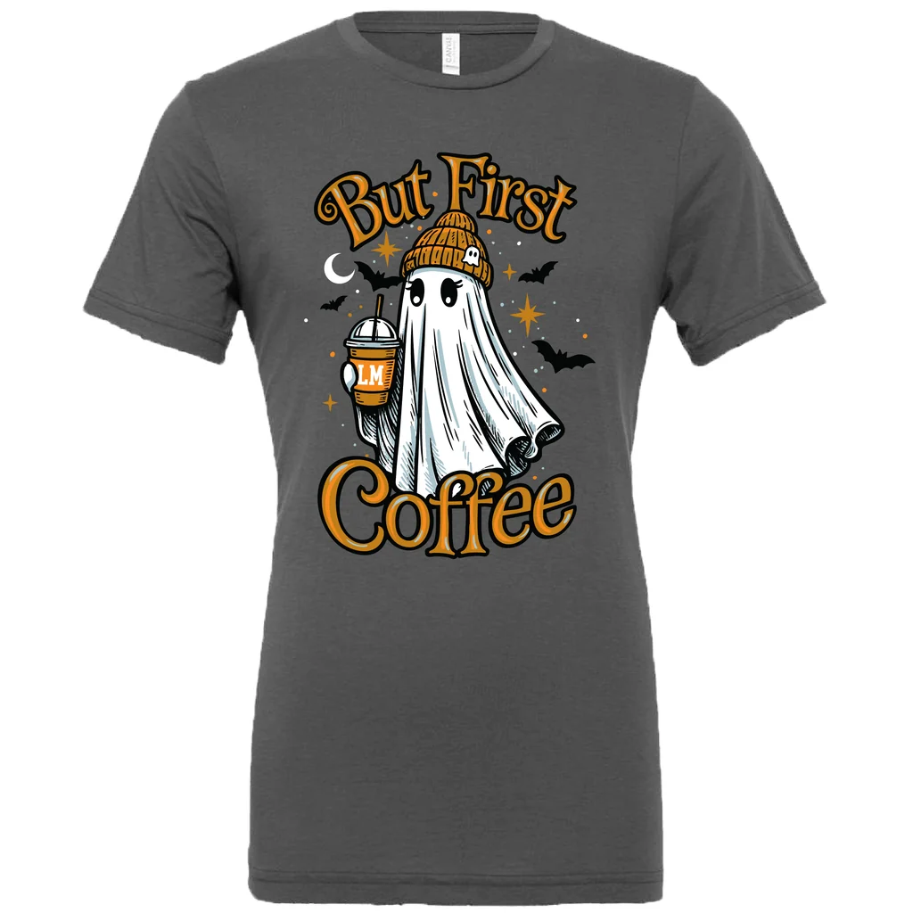Girlie Girl Lulu Mac Coffee Ghost Fall Canvas T-Shirt