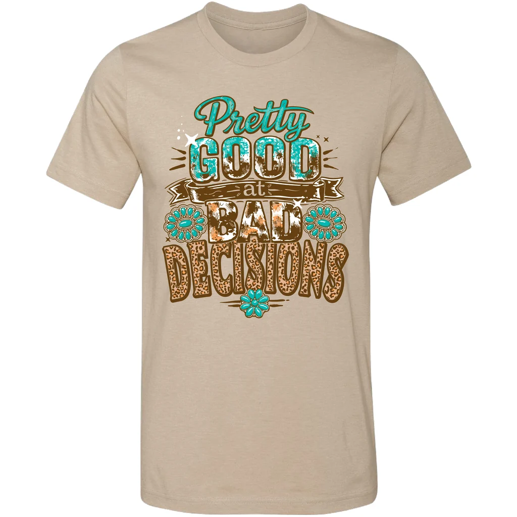 Girlie Girl Lulu Mac Good At Bad Decisions Canvas T-Shirt