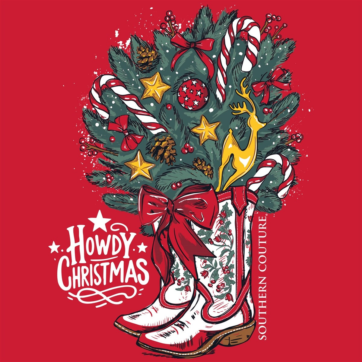 Southern Couture Classic Howdy Christmas T-Shirt