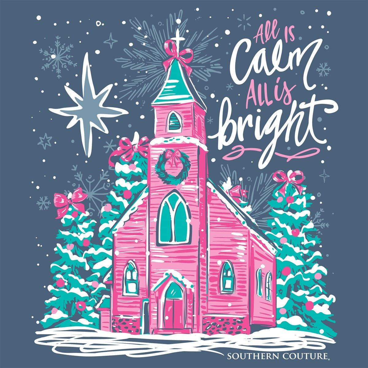 Southern Couture Classic All Is Calm Holiday Long Sleeve T-Shirt