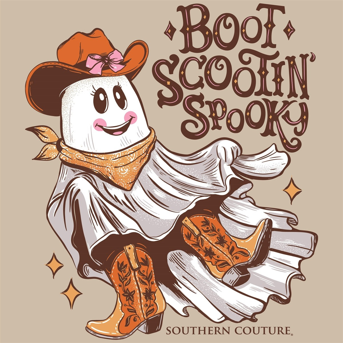 Southern Couture Classic Boot Scootin Spooky Fall Long Sleeve T-Shirt