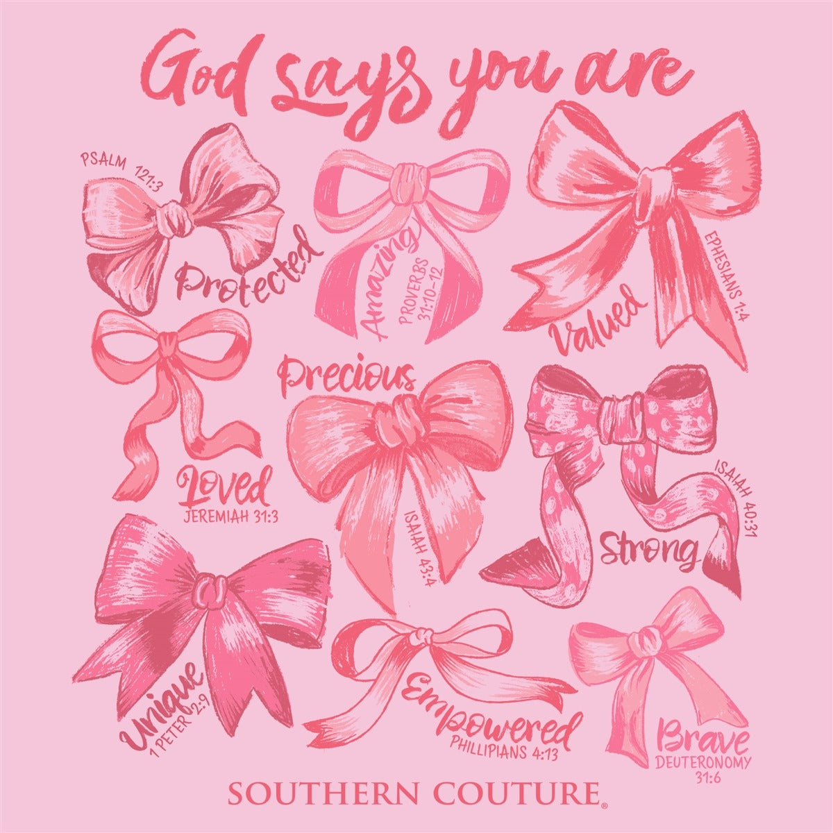 Southern Couture God Says You Are Bows Comfort Colors T-Shirt