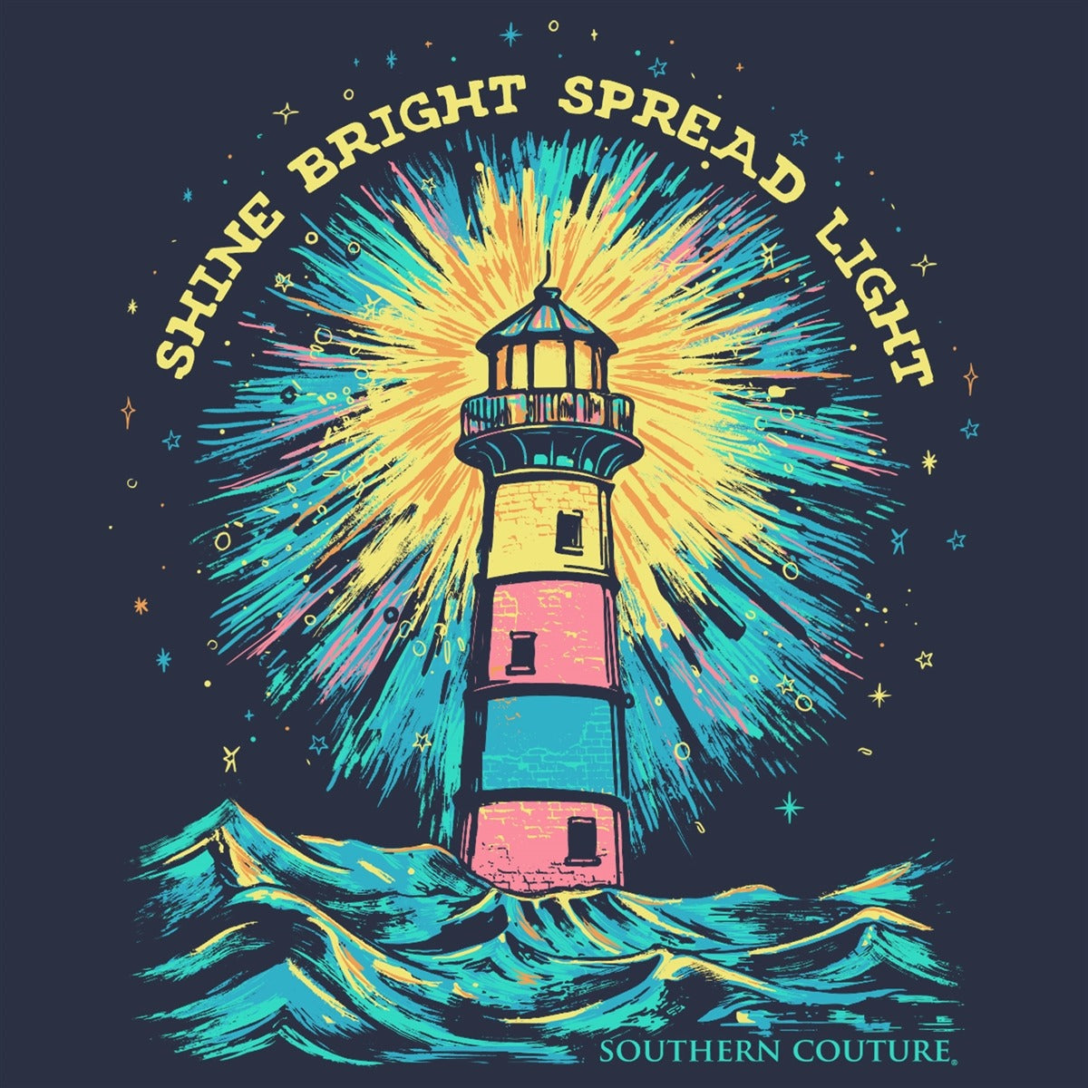 Southern Couture Classic Shine Bright Lighthouse Long Sleeve T-Shirt