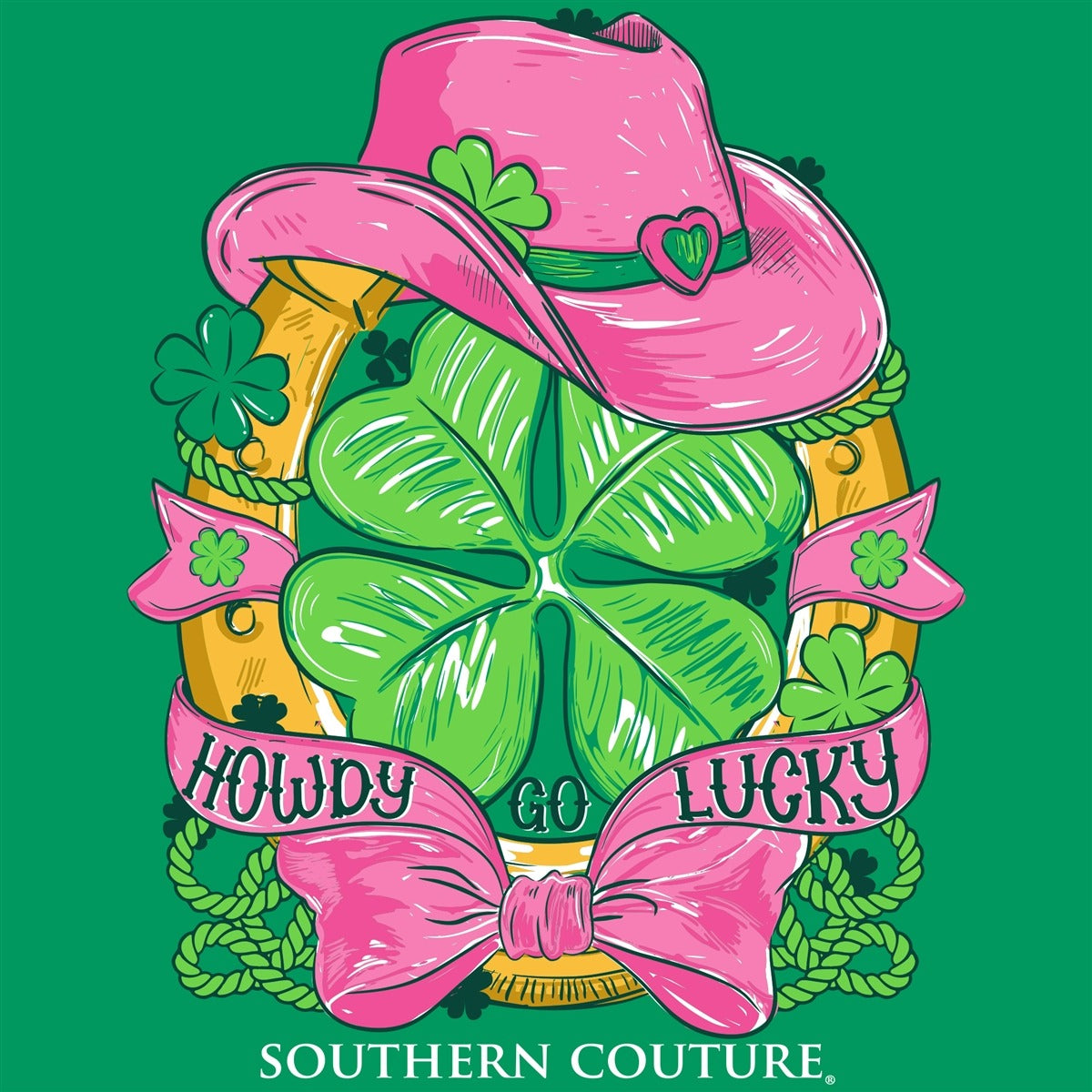 Southern Couture Classic Howdy Go Lucky Irish T-Shirt