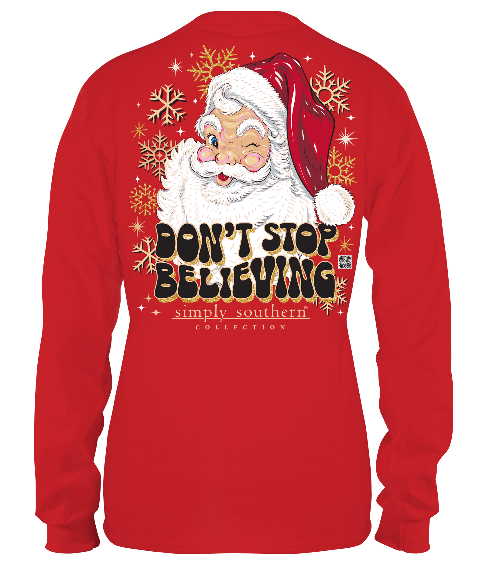 Simply Southern Believe Santa Christmas Long Sleeve T-Shirt