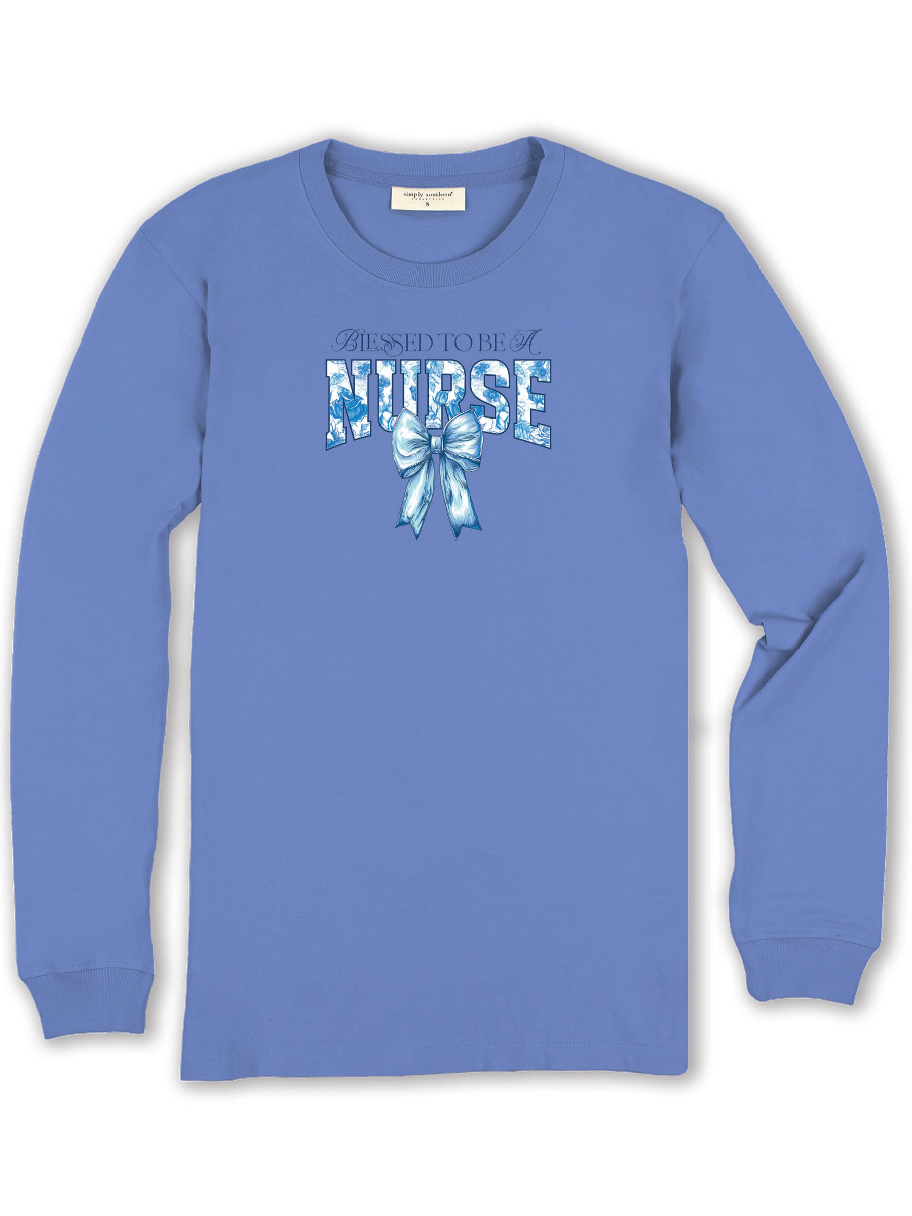 Simply Southern Blessed Nurse Bow Long Sleeve T-Shirt