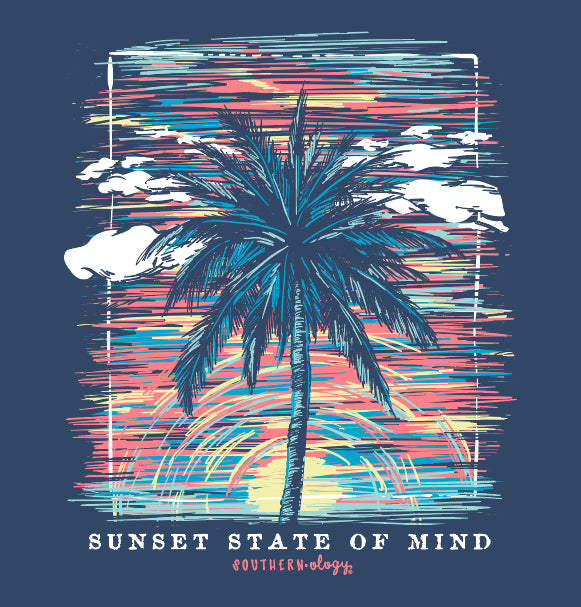 Southernology Palm Sunset Comfort Colors T-Shirt