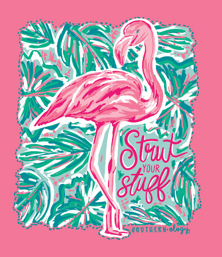 Southernology Flamingo Strut Your Stuff Comfort Colors T-Shirt