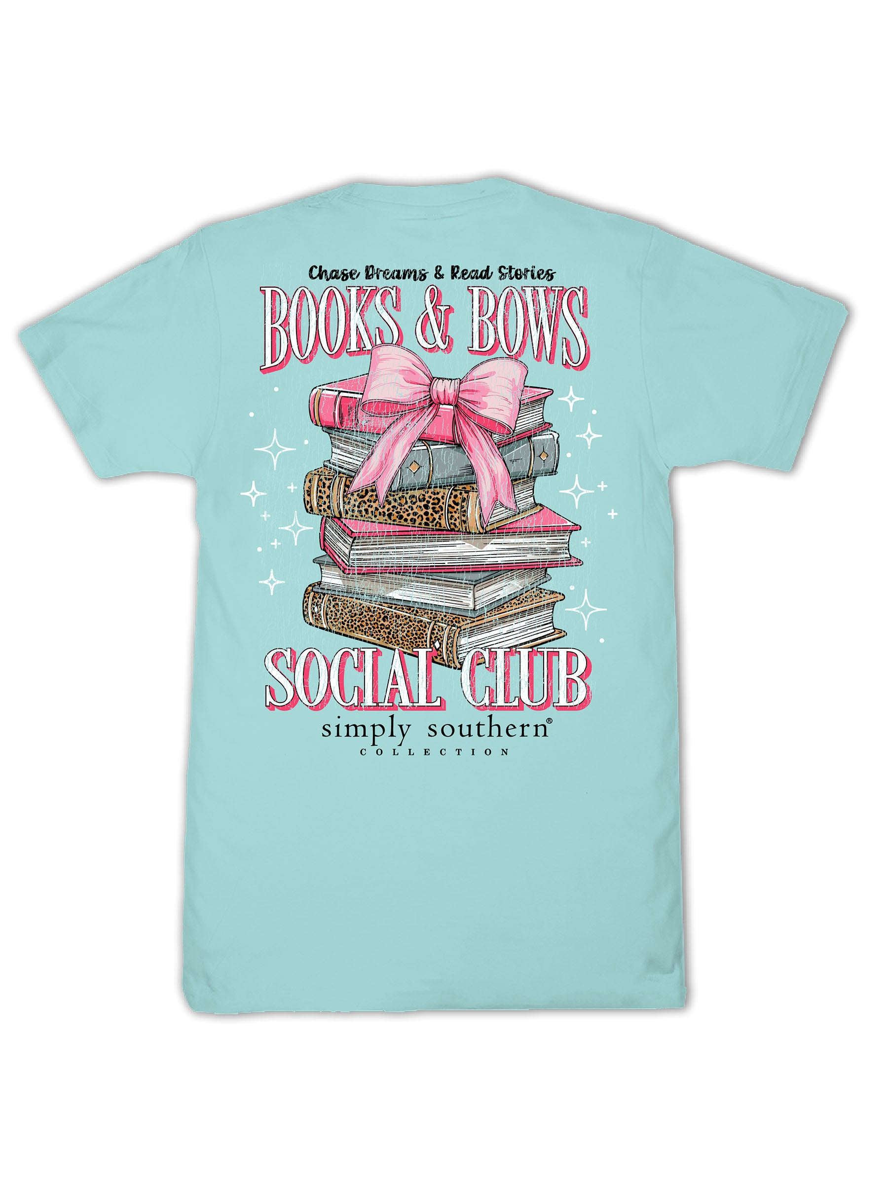 Simply Southern Books &amp; Bows Aqua T-Shirt
