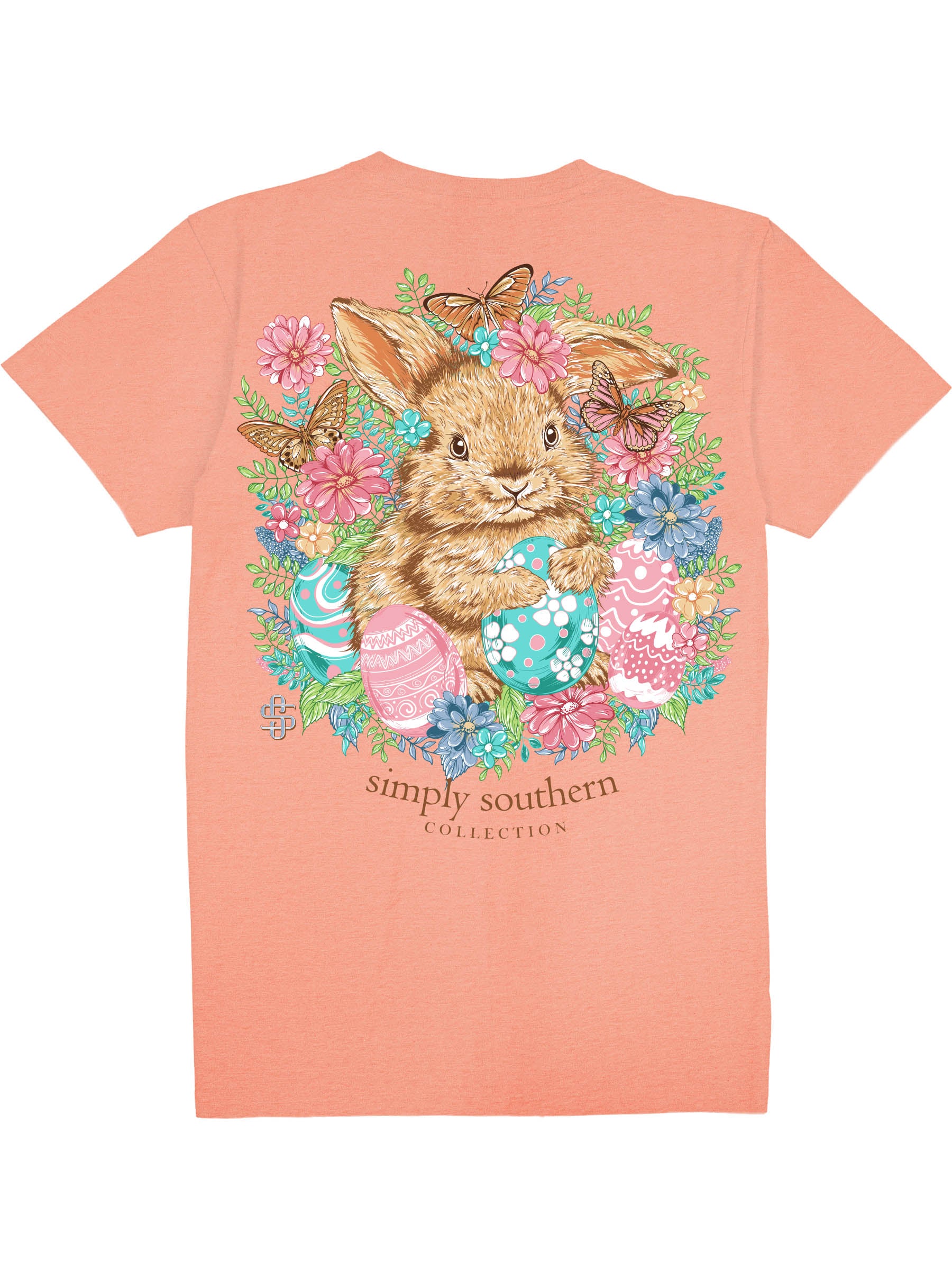 Simply Southern Easter Bunny Peach T-Shirt