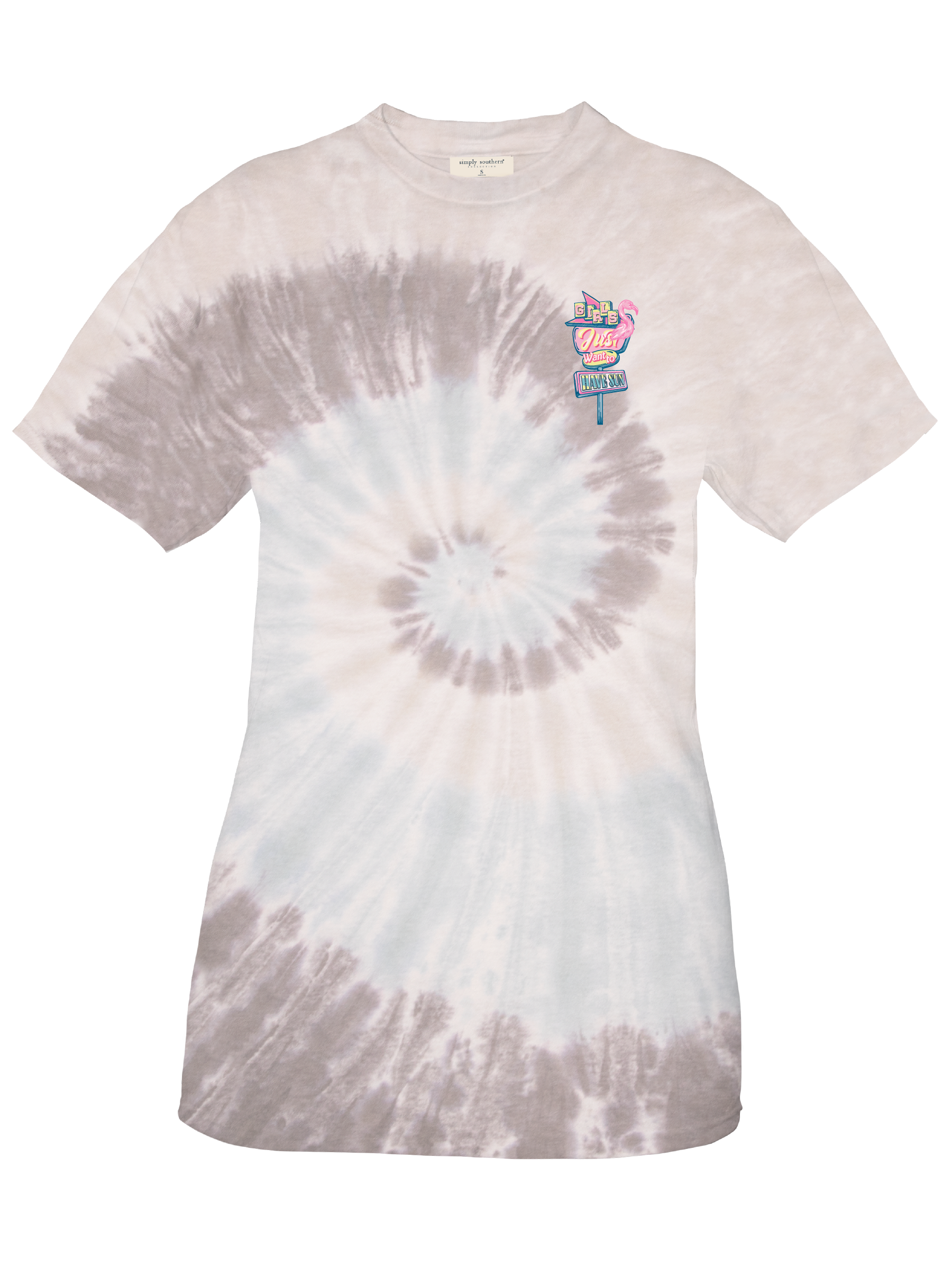 Simply Southern Girls Flamingo Tie Dye T-Shirt