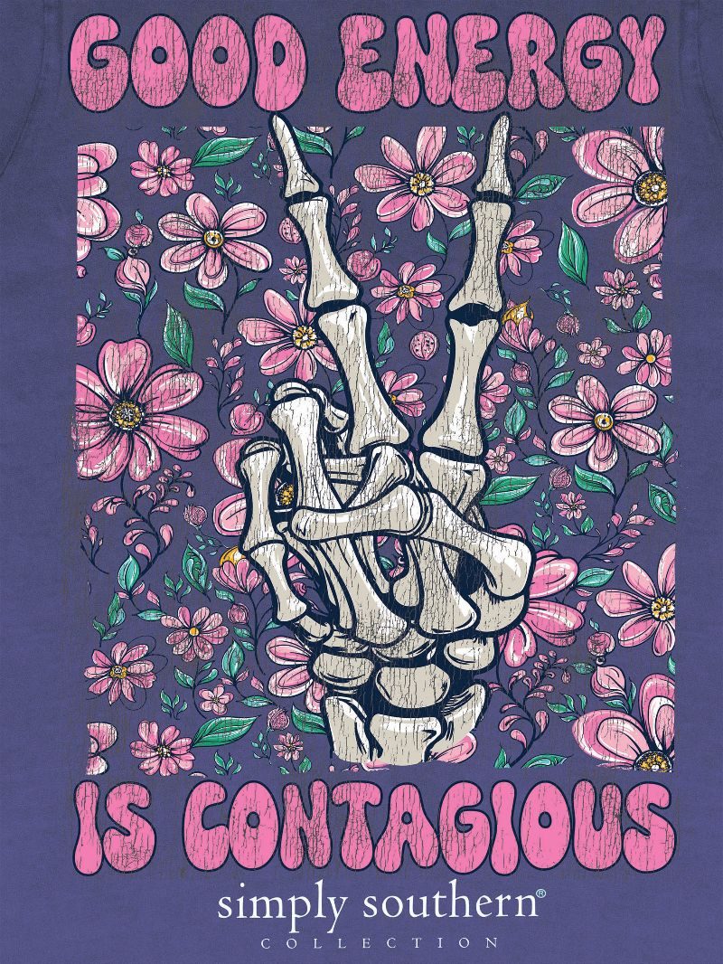 Simply Southern Good Energy Washed Navy T-Shirt