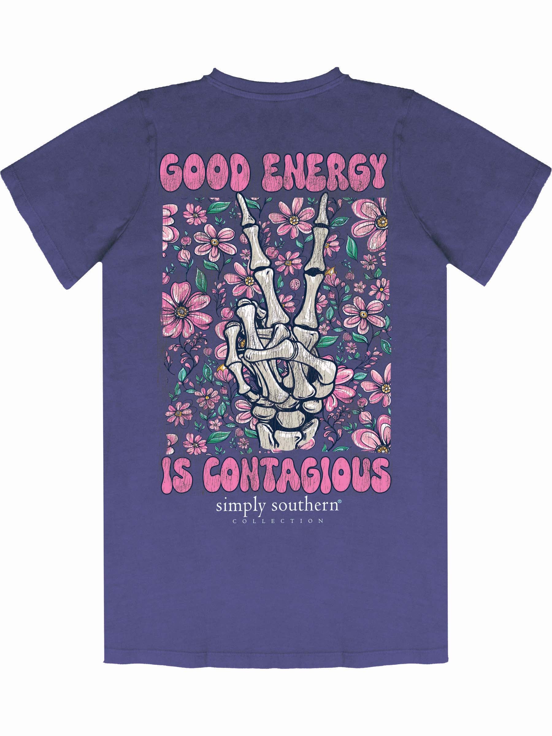 Simply Southern Good Energy Washed Navy T-Shirt