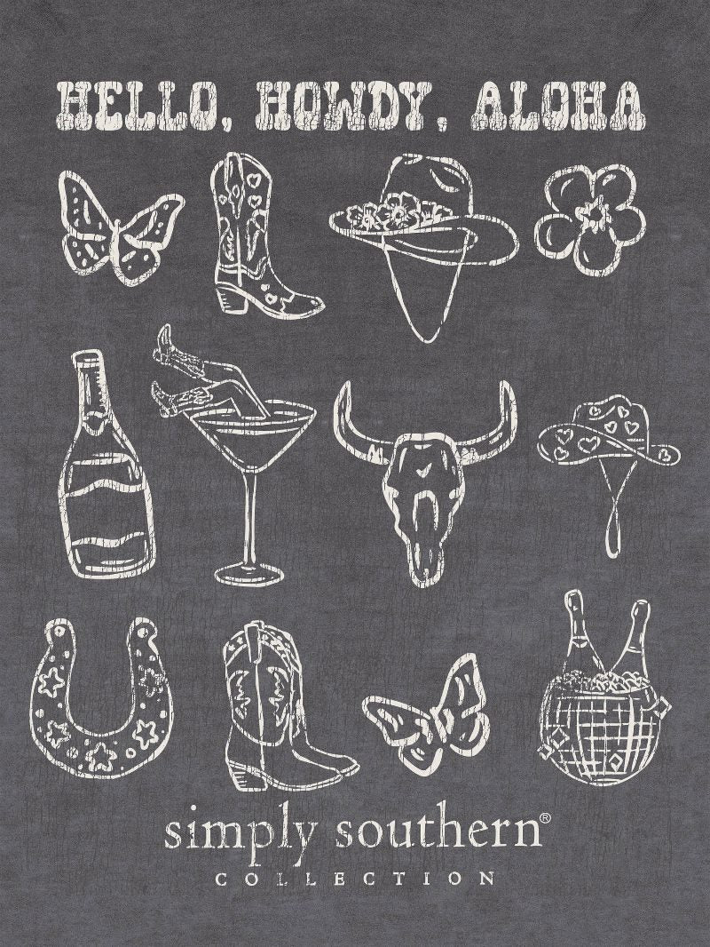 Simply Southern Howdy Washed Coal T-Shirt