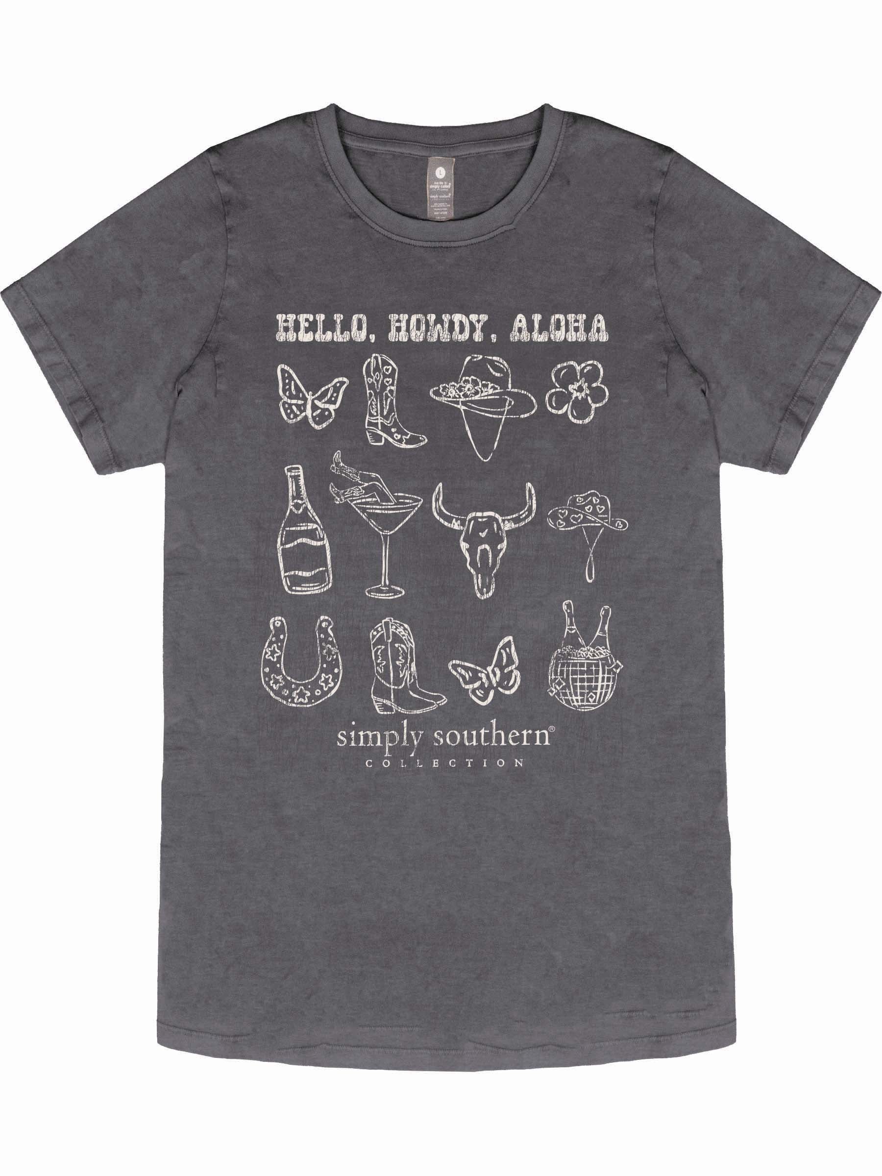 Simply Southern Howdy Washed Coal T-Shirt