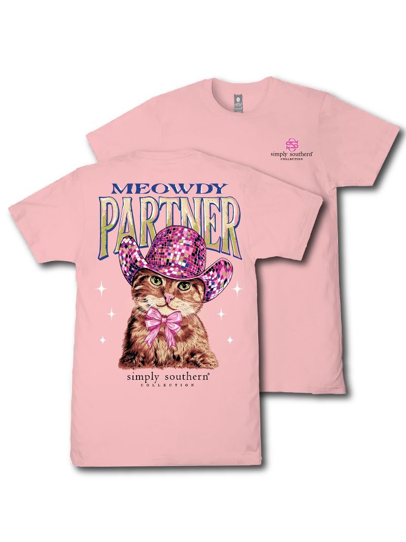 Simply Southern Meowdy Partner Tearose T-Shirt