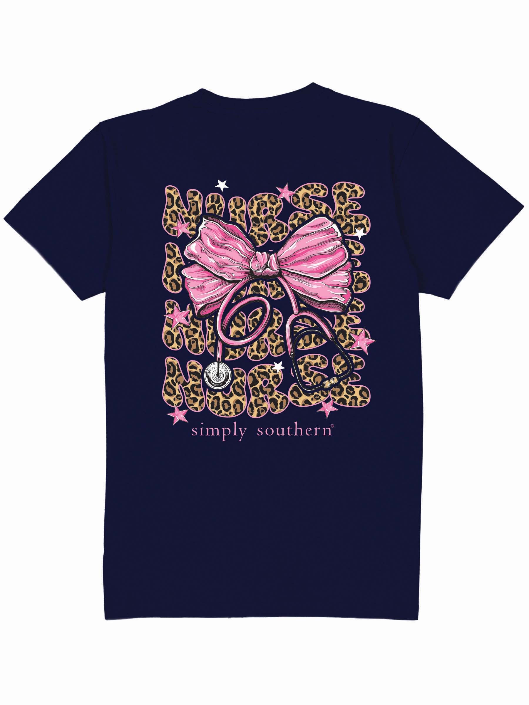 Simply Southern Leopard Nurse Bow T-Shirt
