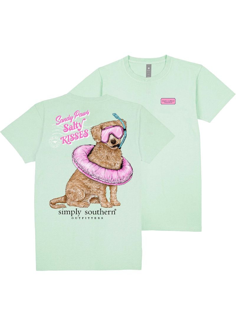 Simply Southern Sandy Paws Dog Mint T-Shirt