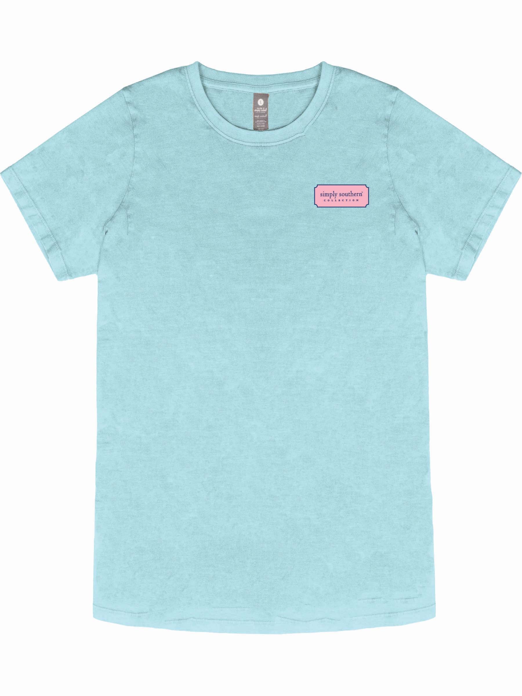 Simply Southern Beach Signs Washed Aqua T-Shirt