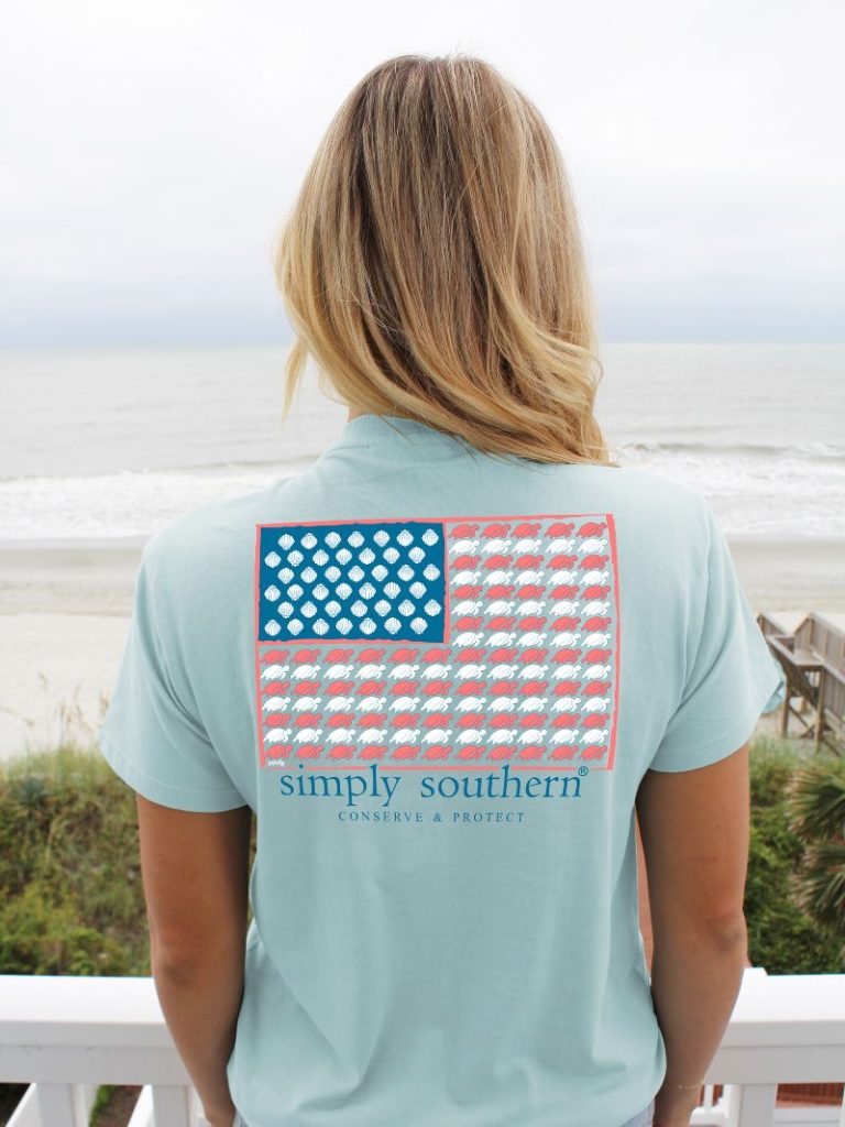 Simply Southern Turtle Tracker USA Flag T-Shirt