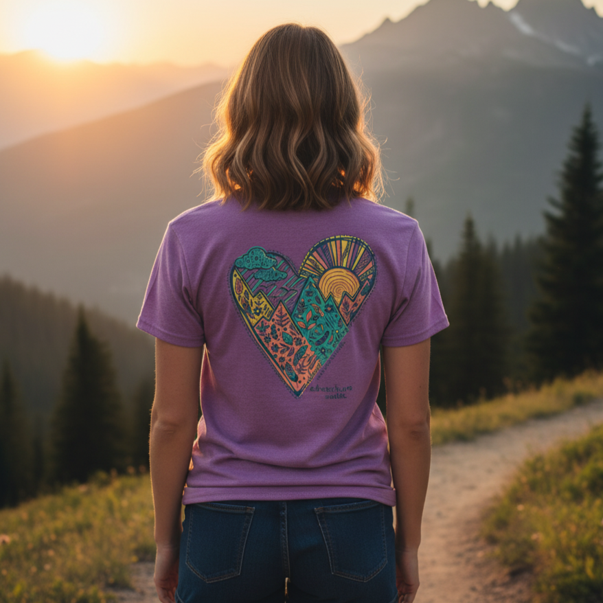Southern Couture Classic Mountain Heart T-Shirt