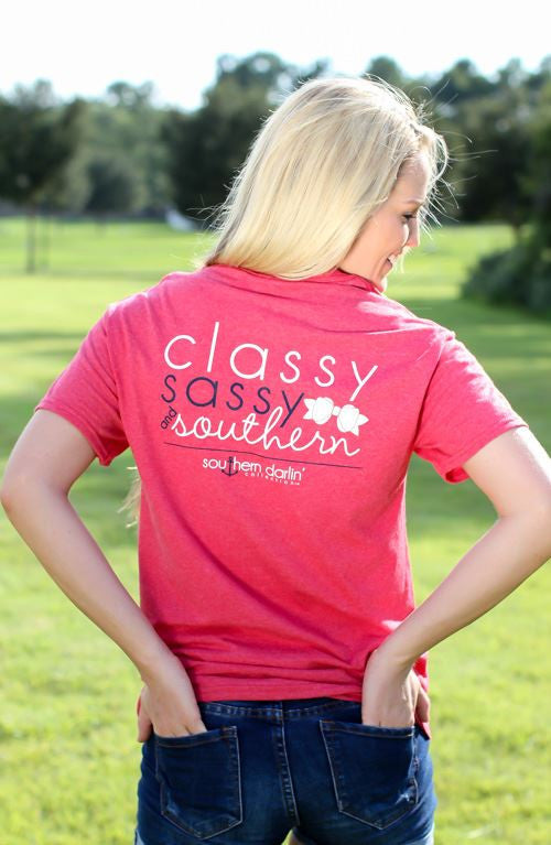 Southern Darlin  Classy Sassy &amp; Southern Bow Anchor Bright Girlie T-Shirt - SimplyCuteTees