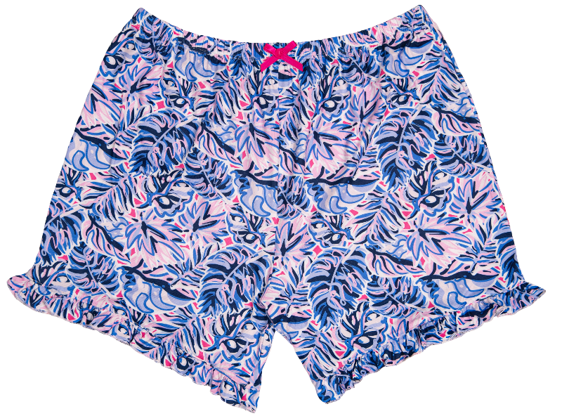 Simply Southern Preppy Leaf Ruffle Lounge Shorts
