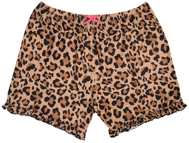 Simply Southern Preppy Leopard Ruffle Lounge Shorts