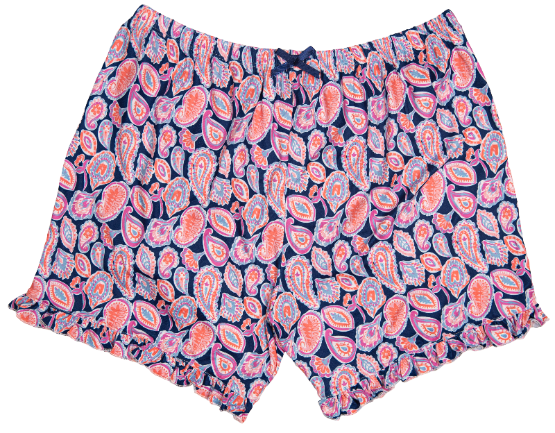 Simply Southern Preppy Paisley Ruffle Lounge Shorts