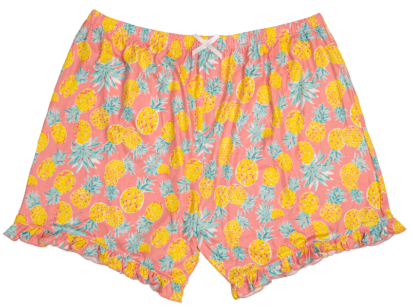 Simply Southern Preppy Pineapple Ruffle Lounge Shorts