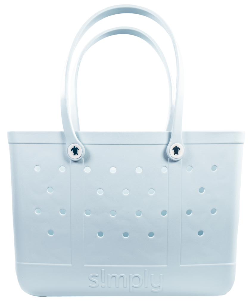 Simply Southern Solid Artic Blue Beach Waterproof Washable Large Tote Bag