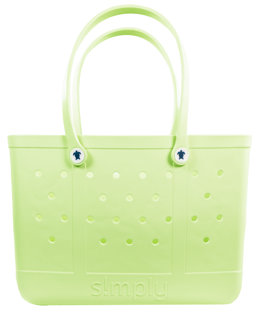Simply Southern Solid Kiwi Green Beach Waterproof Washable Large Tote Bag