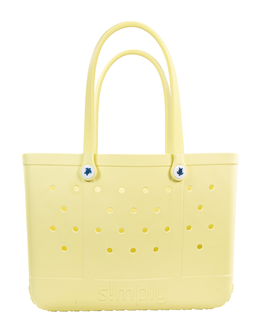 Simply Southern Solid Sun Yellow Beach Waterproof Washable Large Tote Bag