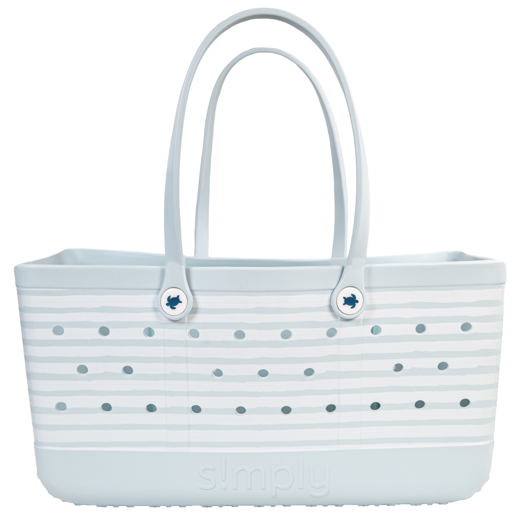 Simply Southern Stripe Beach Waterproof Washable Utility Tote Bag