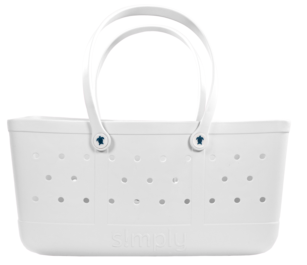 Simply Southern Solid Cloud Grey Beach Waterproof Washable Utility Tote Bag