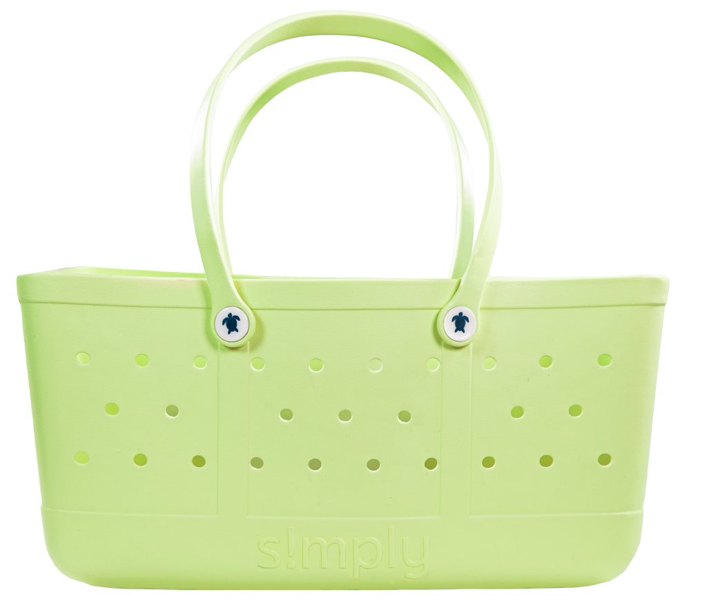 Simply Southern Solid Kiwi Green Beach Waterproof Washable Utility Tote Bag