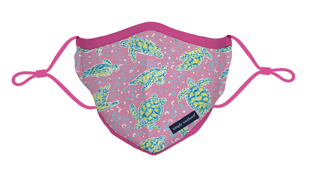 Simply Southern Preppy Pink Turtle Protective Mask