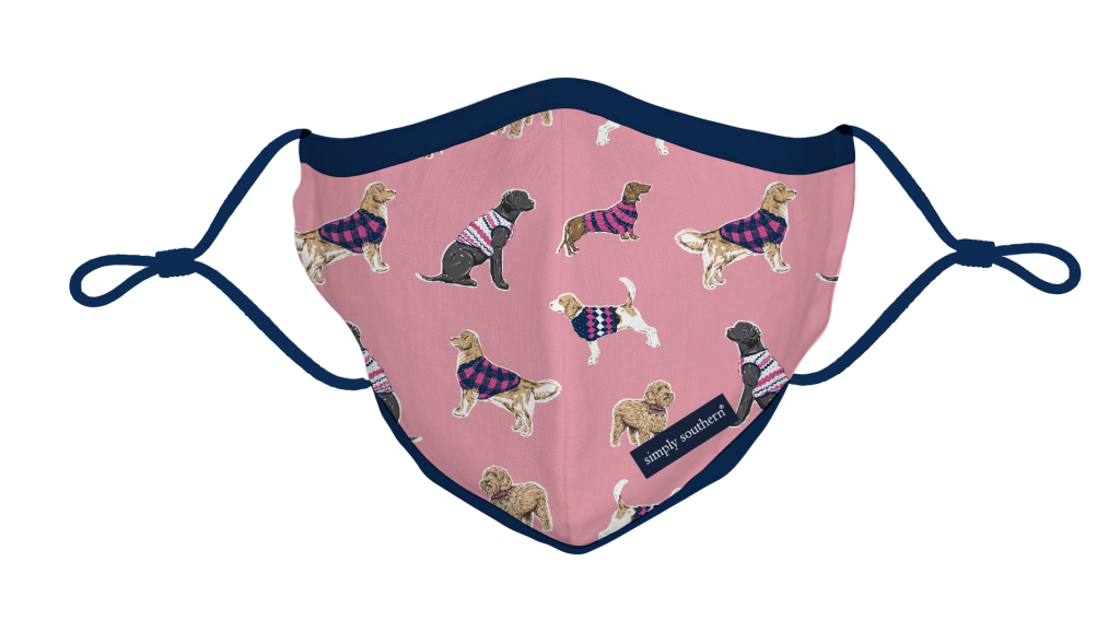 Simply Southern Preppy Pink Dog Protective Mask