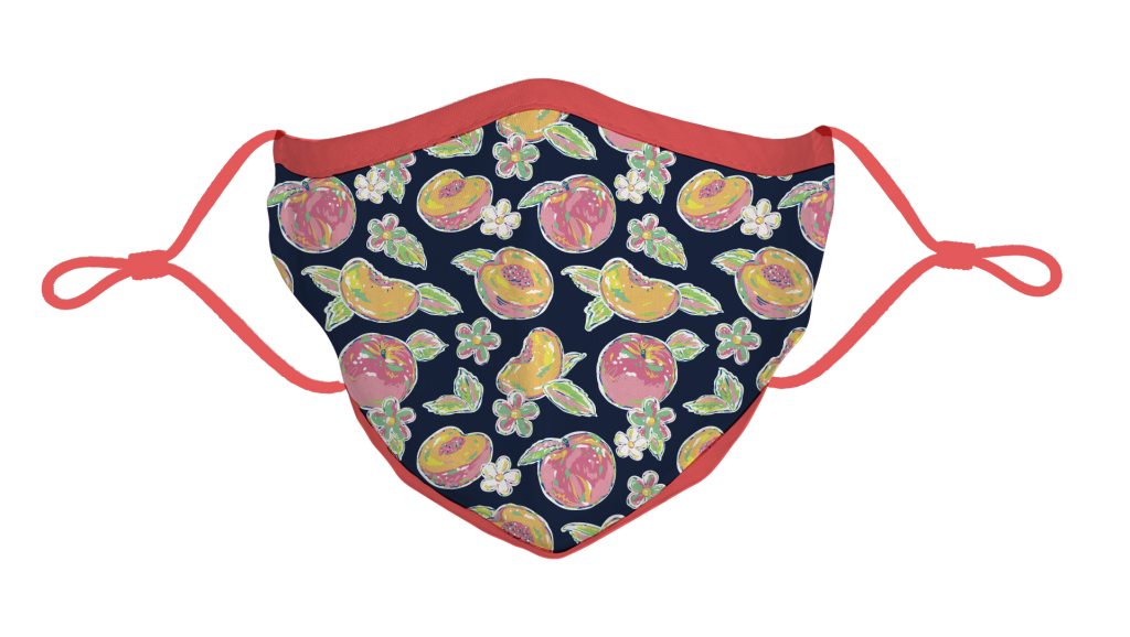 Simply Southern Preppy Peachy Navy Protective Mask